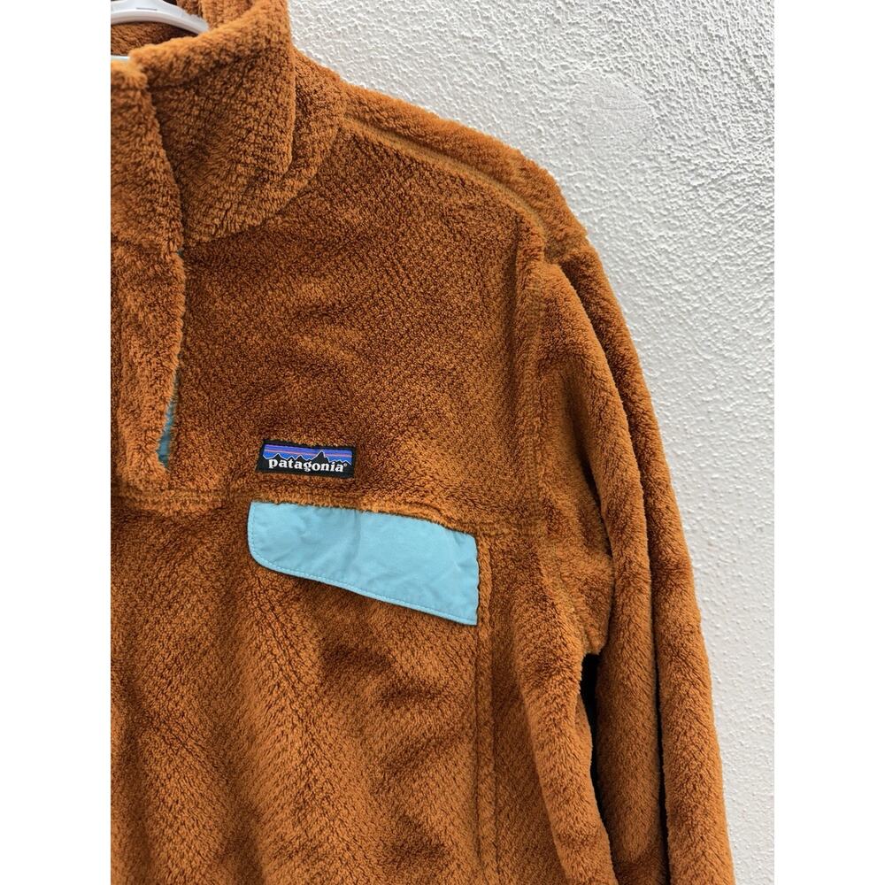 Patagonia Womens Pullover Size XL Re-Tool Snap-T Bunt Orange Polartec Fleece - Picture 3 of 14